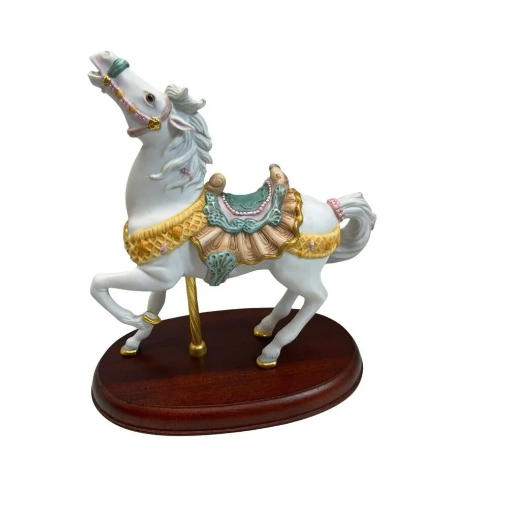 NEW LENOX The Seaside Horse Fine Porcelain Figurine 24K Gold Trim 1993 White